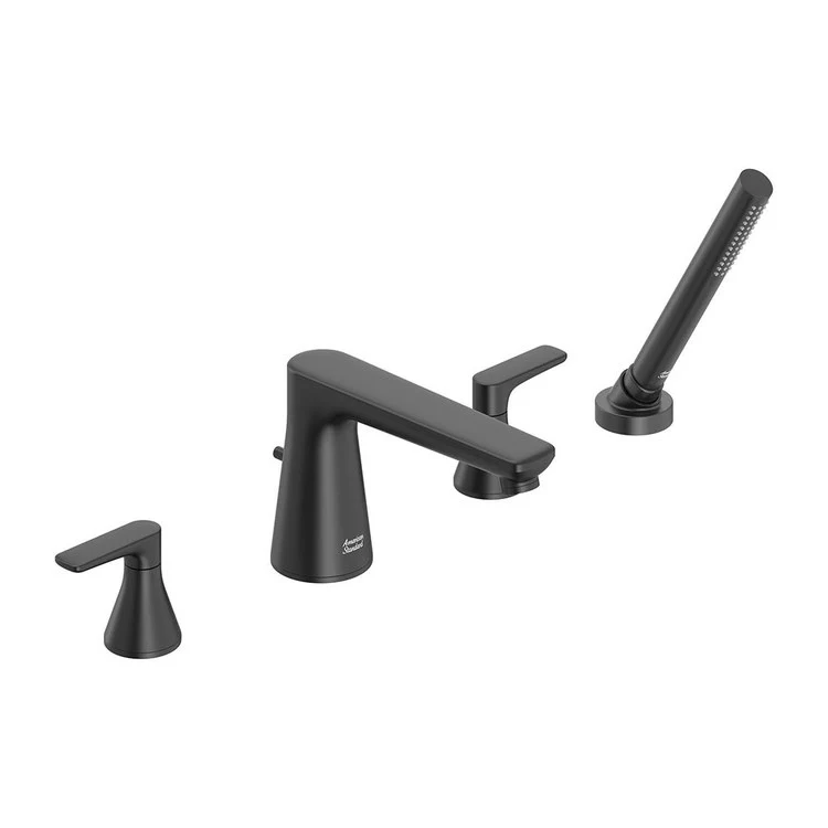 Roman Tub Filler Aspirations Mini-Widespread Deck Mount 2 Lever ADA Fixed Spout Matte Black - Frankwebs