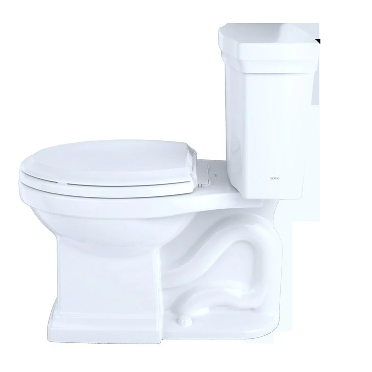 Toilet Promenade II 2 Pieces Close Coupled Universal Height Cotton Elongated ADA 31-1/4 Inch 1.28 Gallons per Flush Left Hand Chrome Less Seat - Frankwebs