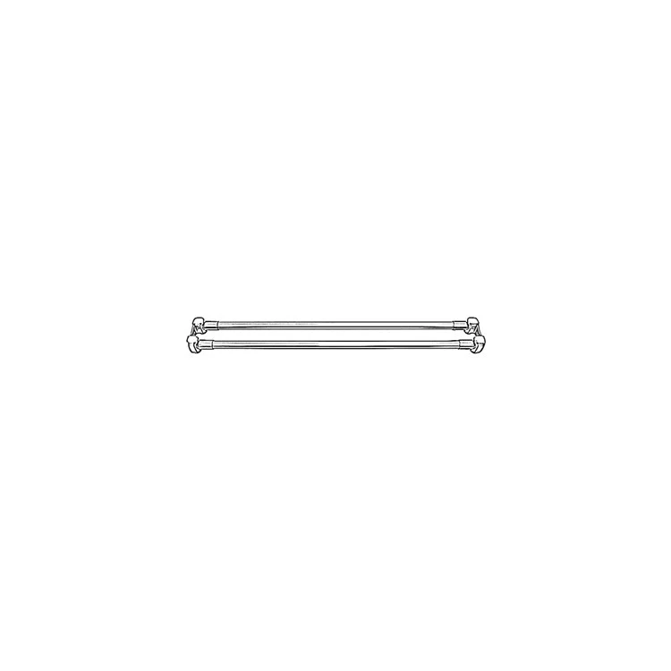 Shower Rod Straight Double with Flanges Polished Chrome 36 Inch Brass - Frankwebs