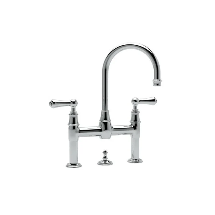 Lavatory Faucet Georgian Era Bridge 7-7/8 Inch Spread 2 Lever Polished Chrome 1.2 Gallons per Minute - Frankwebs