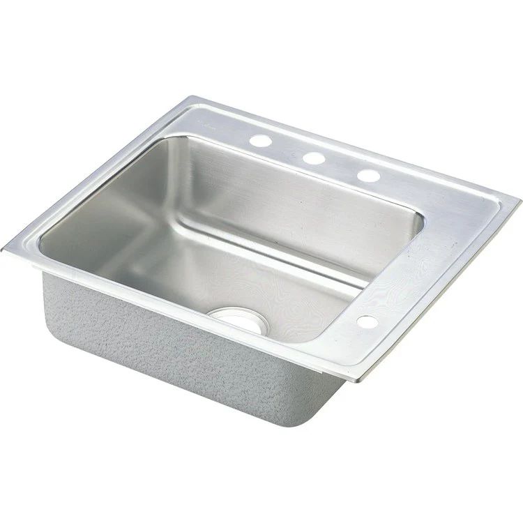 Classroom Sink Lustertone 22 x 19.5 Inch Single Bowl ADA Right 4 Hole Lustrous Satin Drop-In Minimum Cabinet Size 27 Inch 6-1/2 Inch Quick Clip Mounting System 18 Gauge Bottom Only Pads Mounting Hardware Included for Up to 3/4IN Countertop - Frankwebs