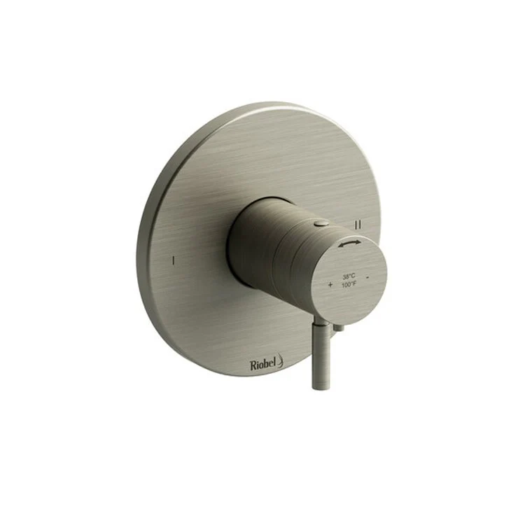 Thermostatic and Pressure Balance Valve Trim Sylla 1/2 Inch Round 2-Way No Share 1 Lever Brushed Nickel ADA 6.0 Gallons per Minute - Frankwebs