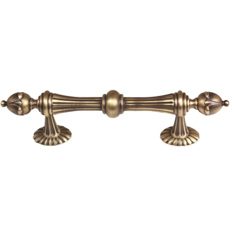 Pull Ornate Antique English Matte Brass 4 Inch 7 Inch 1-1/2 Inch - Frankwebs