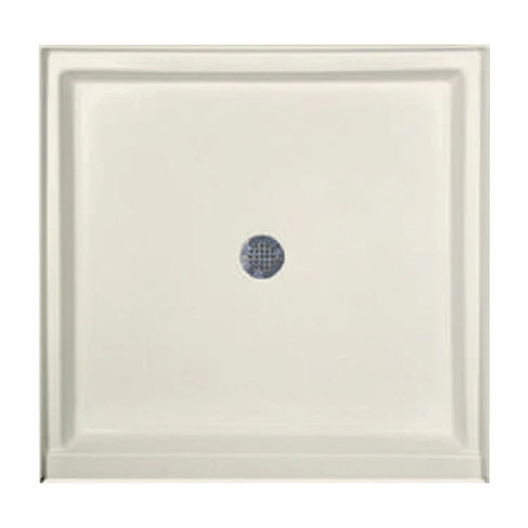 Shower Base Square Biscuit 42 x 42 Inch Acrylic Standard Polished Chrome Drain Included - Frankwebs