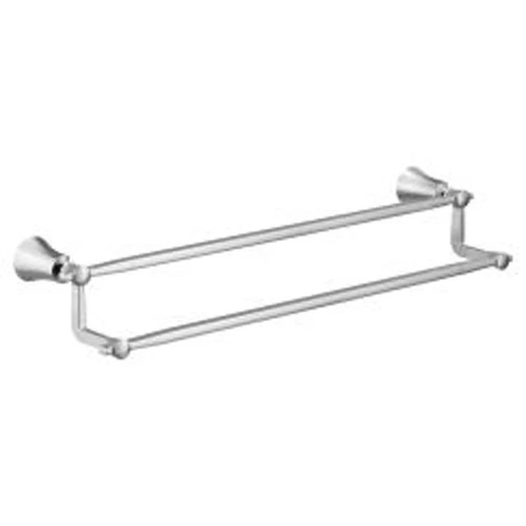 Towel Bar Flara 24 Inch Double Brushed Nickel 6-8/9 Inch - Frankwebs