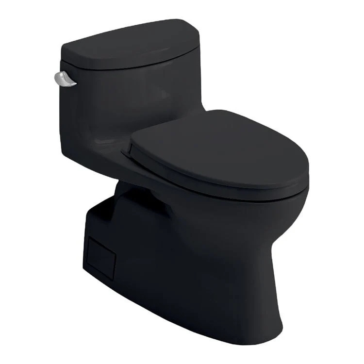 Toilet Carolina II 1 Pieces Universal Height Washlet Ready Ebony Elongated ADA 25-5/8 Inch 1.28 Gallons per Flush Left Hand Chrome Soft Close - Frankwebs