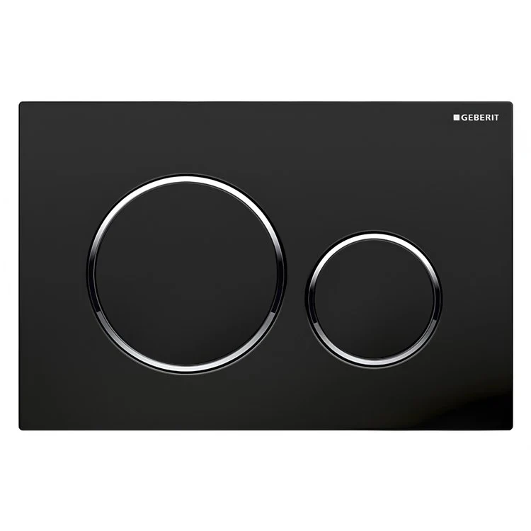 Actuator Plate Sigma20 Dual Flush Black with Polished Chrome Accent Plastic for Sigma Concealed Tanks 2x6 and 2x4 Installations - Frankwebs