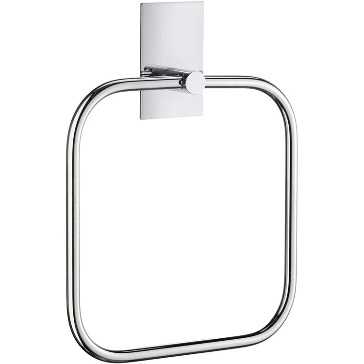 Towel Ring Square Chrome Wall Mount 1 x 6-5/8 x 8-1/2 Inch - Frankwebs