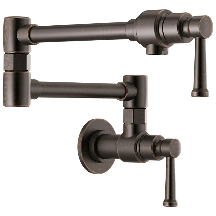 Pot Filler Artesso Wall Mount Cold Water Only 1 Lever ADA Matte Black Dual Jointed Swivel - Frankwebs