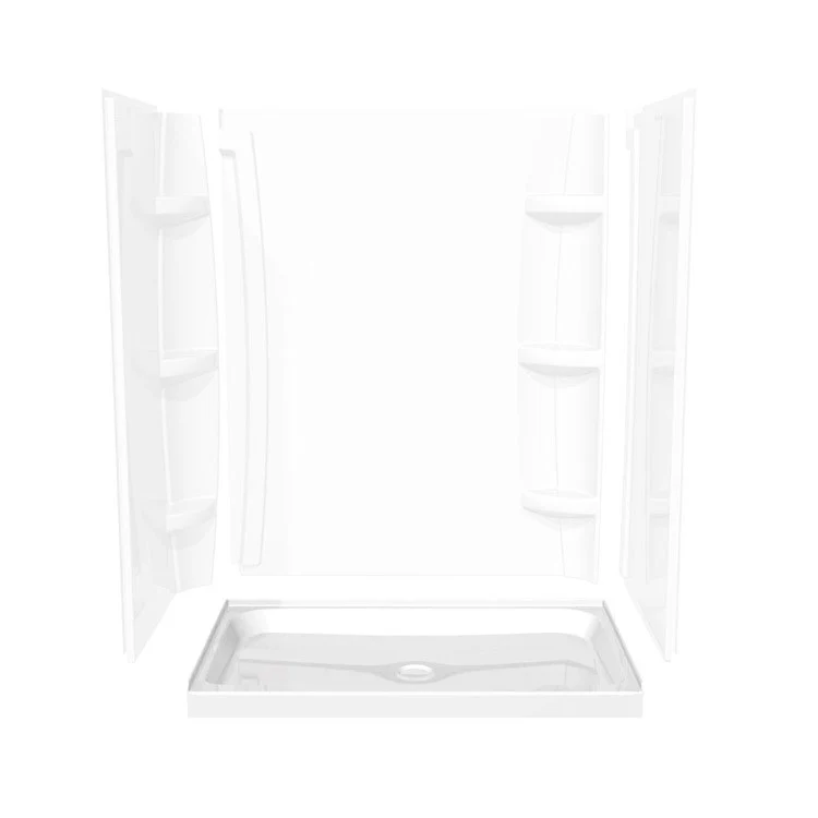 Shower Base Rectangular Alcove with 3 Inch Threshold White 48L x 32W Inch Acrylic Center - Frankwebs