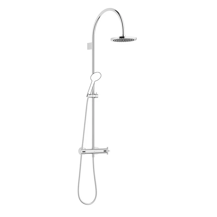 Shower Set TARA Exposed with Thermostat Less Handshower 1 Cross Chrome 1.8 Gallons per Minute - Frankwebs