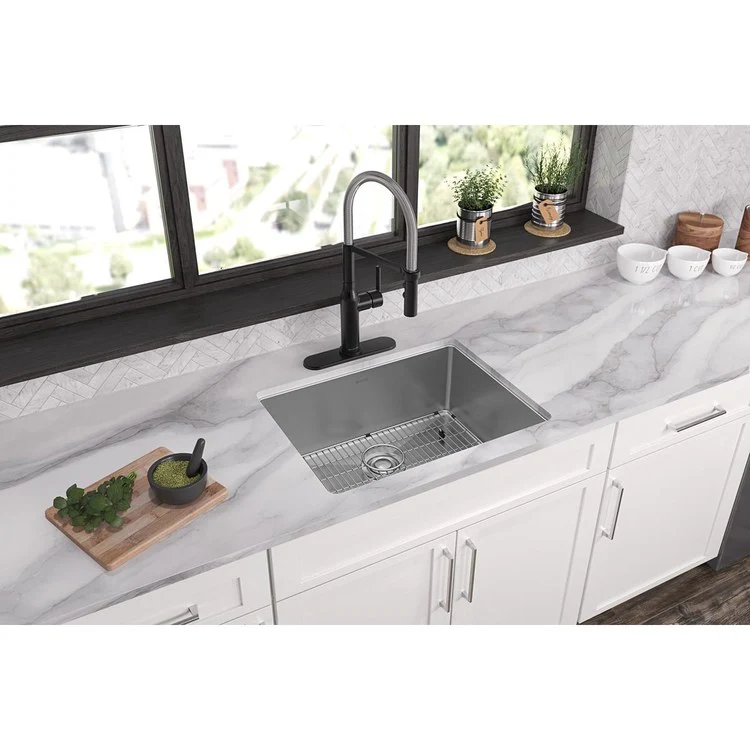 Kitchen Sink Crosstown 25 x 22 Inch Single Bowl 3 Hole Polished Satin Drop-In Undermount - Frankwebs