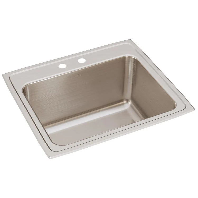 Kitchen Sink Lustertone Classic 25 x 22 Inch Single Bowl 2 Hole Lustrous Satin Drop-In - Frankwebs