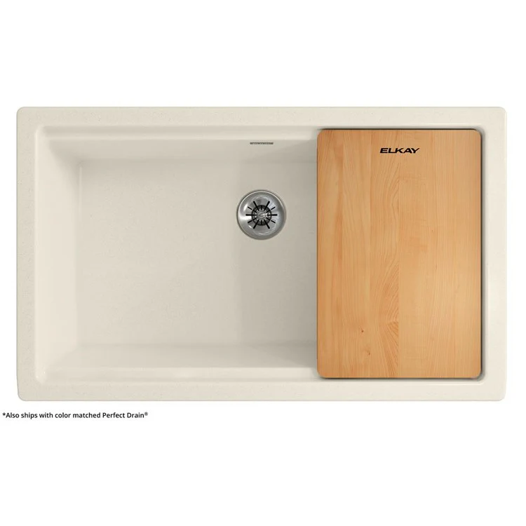 Kitchen Sink Quartz Luxe 36 x 21.5 Inch Single Bowl Perfect Drain Parchment Farmhouse - Frankwebs