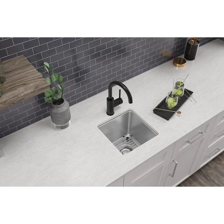 Bar Sink Crosstown 13 x 16 Inch Single Bowl Dual Mount Kit 1 Hole Polished Satin Drop-In Undermount Rectangle Drain Size 3-1/2 Inch - Frankwebs