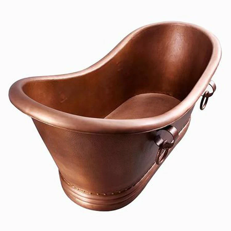 Freestanding Tub Baylis 66 Inch Double Slipper Oval Antique Copper No Faucet Holes - Frankwebs