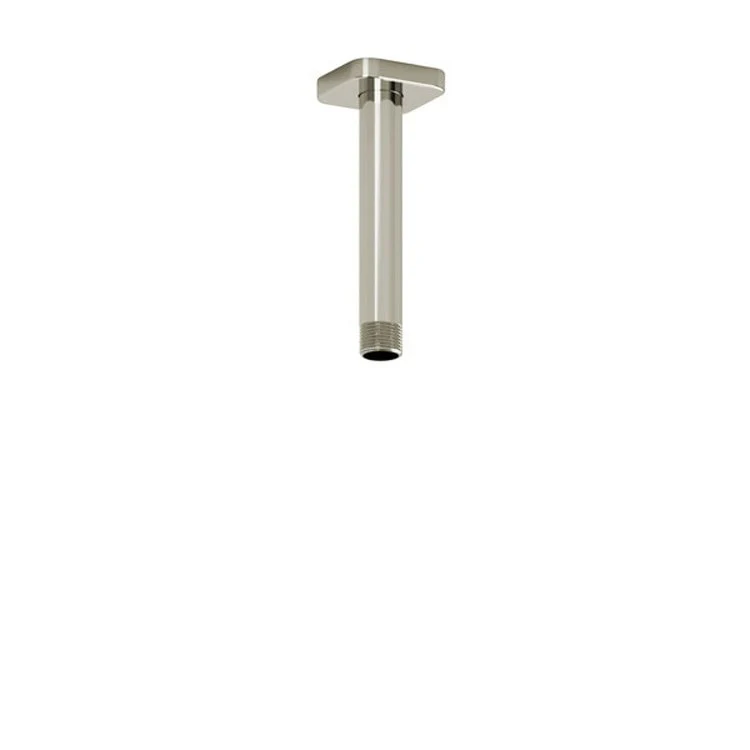 Shower Arm with Square Escutcheon and Salome Flange Polished Nickel 6 Inch 1/2 Inch Inlet MNPT Brass Ceiling Mount - Frankwebs