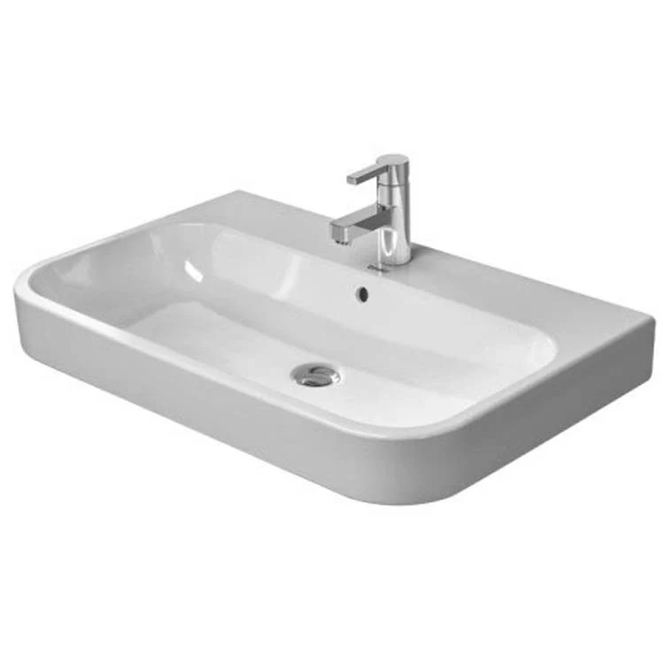 Lavatory Sink Happy D.2 Wall Mount with Overflow 19-7/8 x 25-5/8 Inch 7-7/8 Inch Spread Rectangle White - Frankwebs
