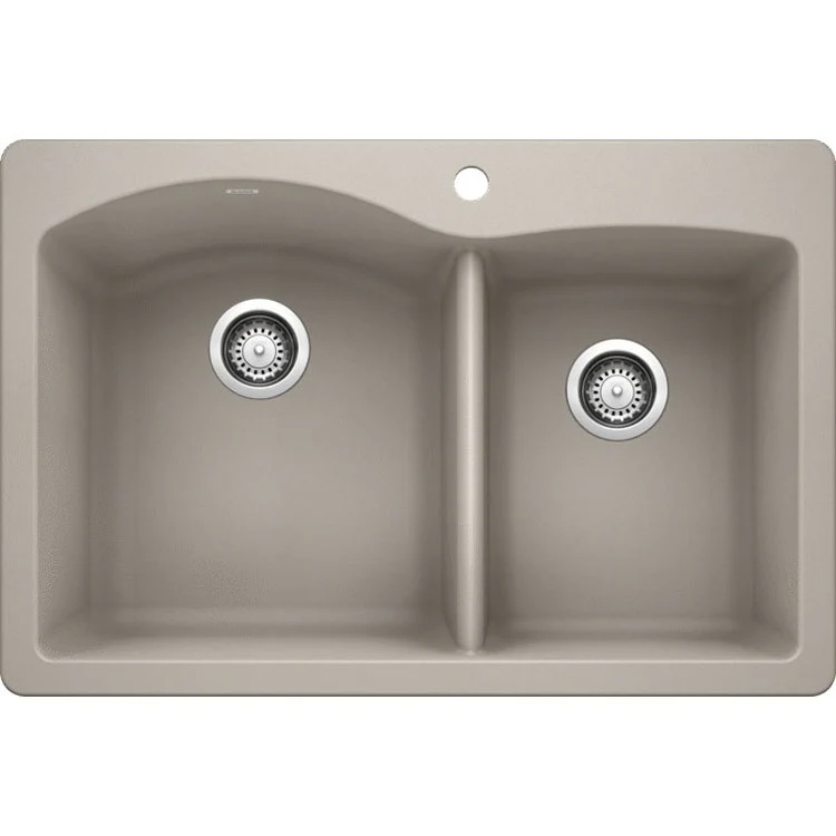 Kitchen Sink Diamond 33 x 22 Inch Double Bowl 1-3/4 Bowl 1 Hole Coal Black Drop-In/Undermount - Frankwebs