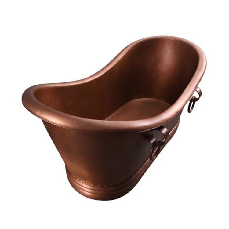 Freestanding Tub Bolero 72 Inch Double Slipper Double Oval Antique Copper No Faucet Holes - Frankwebs