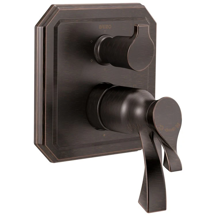 Thermostatic Trim Virage with Integrated 6 Function Diverter 3 Lever Venetian Bronze ADA Metal - Frankwebs