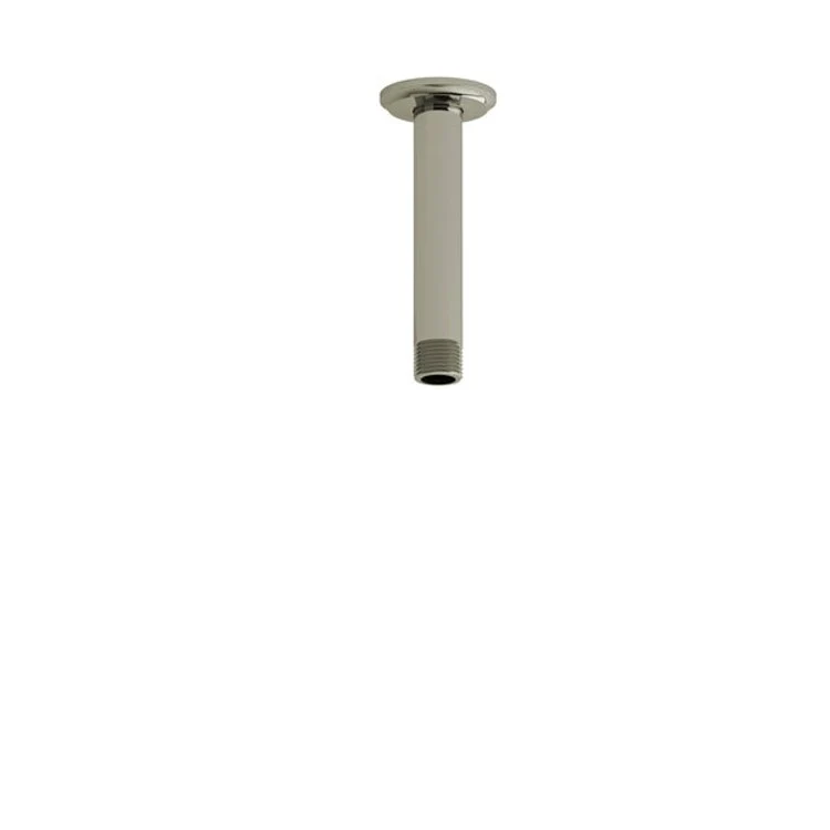 Shower Arm with Round Escutcheon and Momenti Flange Brushed Gold 6 Inch 5-3/8 Inch 1/2 Inch Inlet MNPT Brass Ceiling Mount - Frankwebs