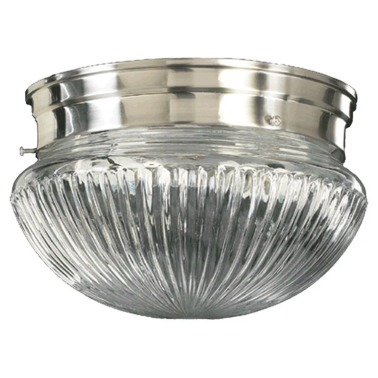Signature Single-Light Small Ribbed Mushroom Flush Mount Ceiling Fixture - Frankwebs