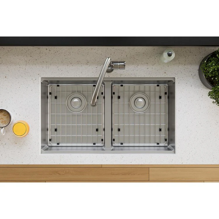 Sink Grid Crosstown Bottom Grid 13 x 14.5 Inch Polished Stainless Steel - Frankwebs