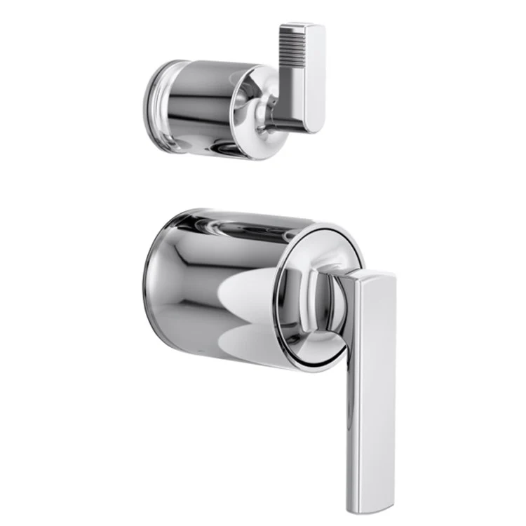 Handle Kit Kintsu Zinc 2 Lever Chrome ADA for Pressure Balance Valve with Integrated Diverter Trim - Frankwebs