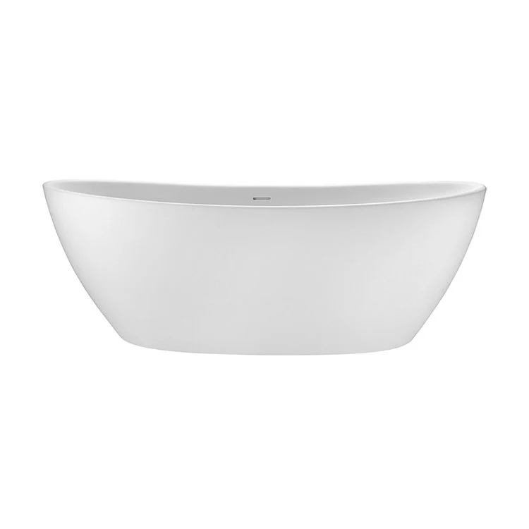 Soaking Tub Elise 73 x 37 Inch Freestanding Integrated Pedestal Center White Gloss Sculpturestone 102 Gallons 21-3/4 Inch - Frankwebs