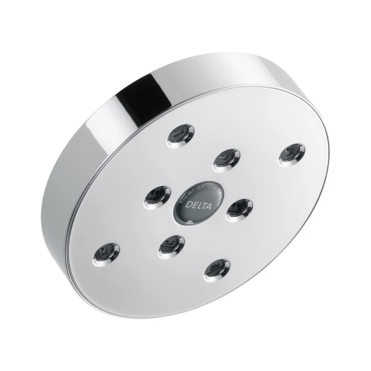 Showerhead Universal Showering Components 1 Function Round Raincan with H2Okinetic Technology Lumicoat Chrome 5-13/32 Inch 1.75 Gallons per Minute H2Okinetic Spray - Frankwebs