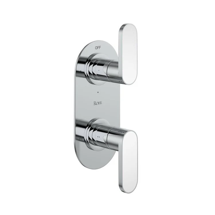 Thermostatic Trim Miscelo 1/2 Inch with Diverter Bianco Accent 2 Lever Polished Chrome 6.7 Gallons per Minute Brass - Frankwebs