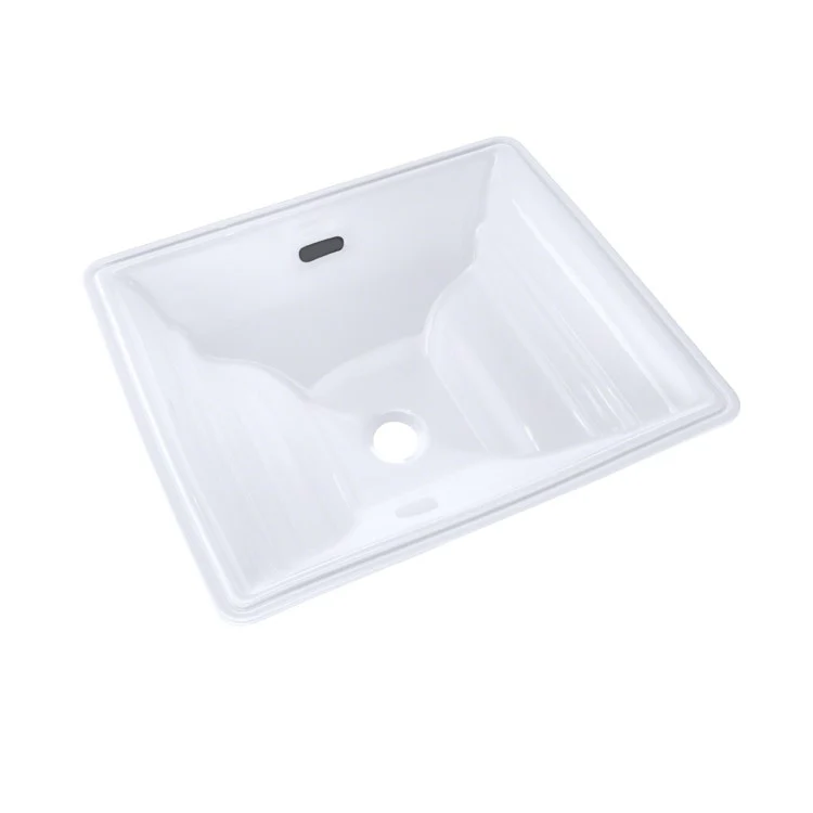 Lavatory Aimes 19 x 17 Inch Undercounter CeFiONtect Glaze Cotton Rear Overflow ADA Rectangle - Frankwebs