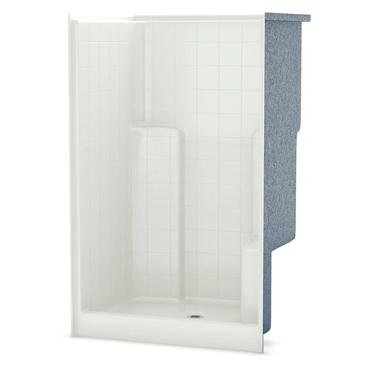 Shower Module 48 Inch AcrylX Biscuit 1 Pieces Right Hand Contoured Corner Seat - Frankwebs