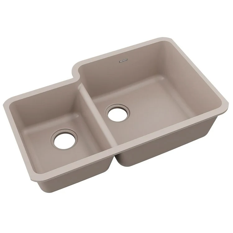 Kitchen Sink Quartz Classic 33 x 20.5 Inch Double Bowl Offset Mocha Undermount 9 Inch - Frankwebs