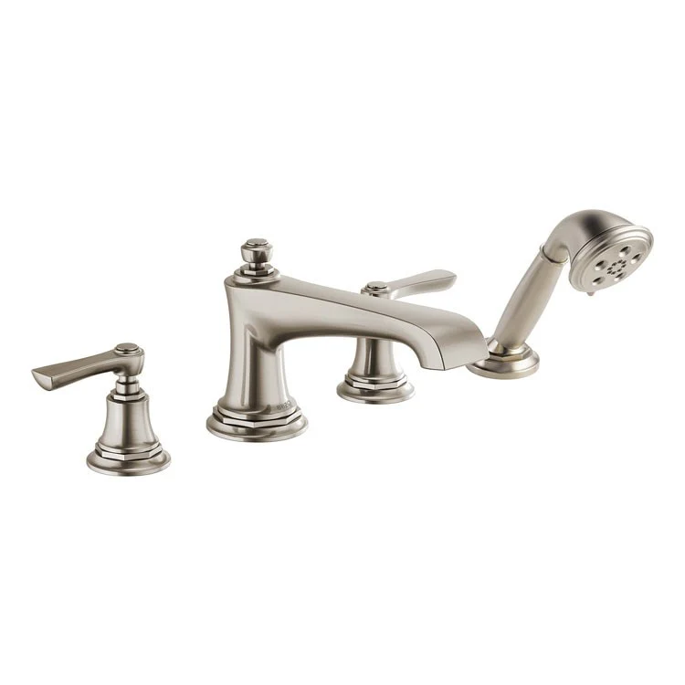 Roman Tub Trim Rook with Handshower Less Handle Brilliance Luxe Gold ADA 10-16 Inch Spread 1.75 Gallons per Minute - Frankwebs