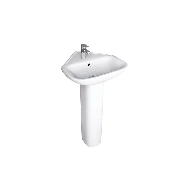Pedestal White Eden 450 Corner Lavatory Vitreous China - Frankwebs
