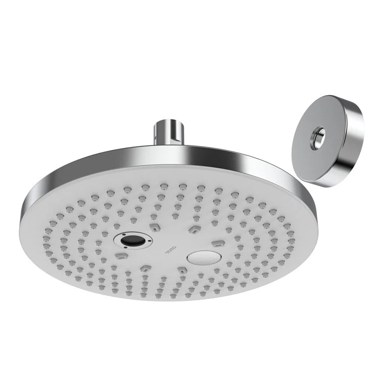 Showerhead G 2 Function Round with Matching Escutcheon Polished Chrome 8-1/2 Inch 1.75 Gallons per Minute WaterSense Balanced Comfort Wave Technology Rubber Nozzles - Frankwebs
