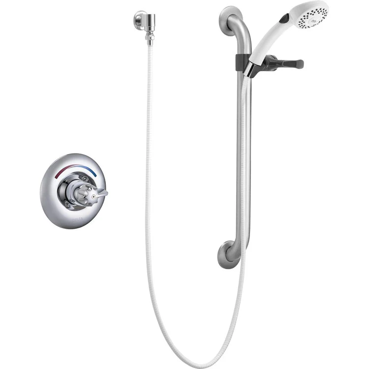 Shower Trim T13H with Handshower and Slide Bar 1 Lever Chrome ADA 1.5 Gallons per Minute Less Showerhead - Frankwebs