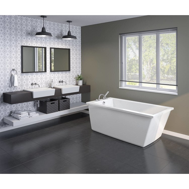 Freestanding Tub Elinor 60 x 32 x 23 Inch 2 Piece End Drain White Rectangular - Frankwebs