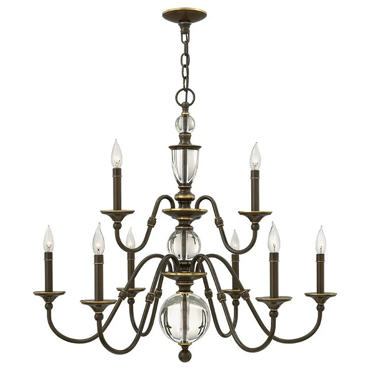 Eleanor Nine-Light Two-Tier Chandelier - Frankwebs