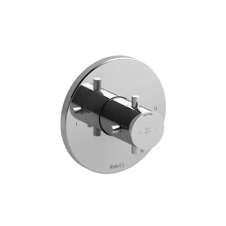 Thermostatic and Pressure Balance Valve Trim Pallace 1/2 Inch Round 2-Way No Share 3 Function 1 Cross Brushed Nickel - Frankwebs