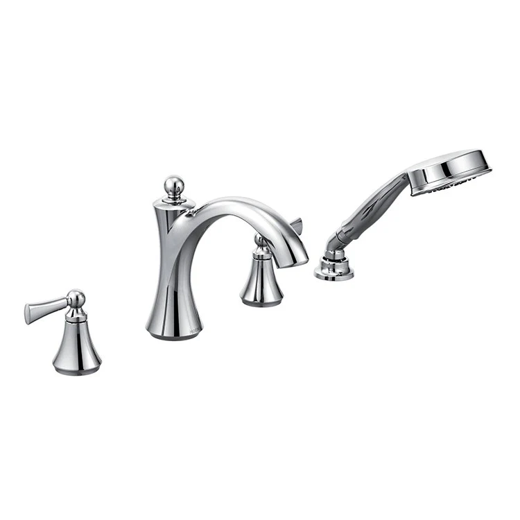Wynford Two Handle Roman Tub Faucet with Lever Handles/Handshower - Frankwebs