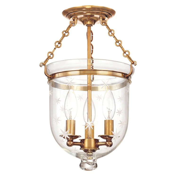 Hampton Three-Light Semi-Flush Mount Ceiling Fixture - Frankwebs