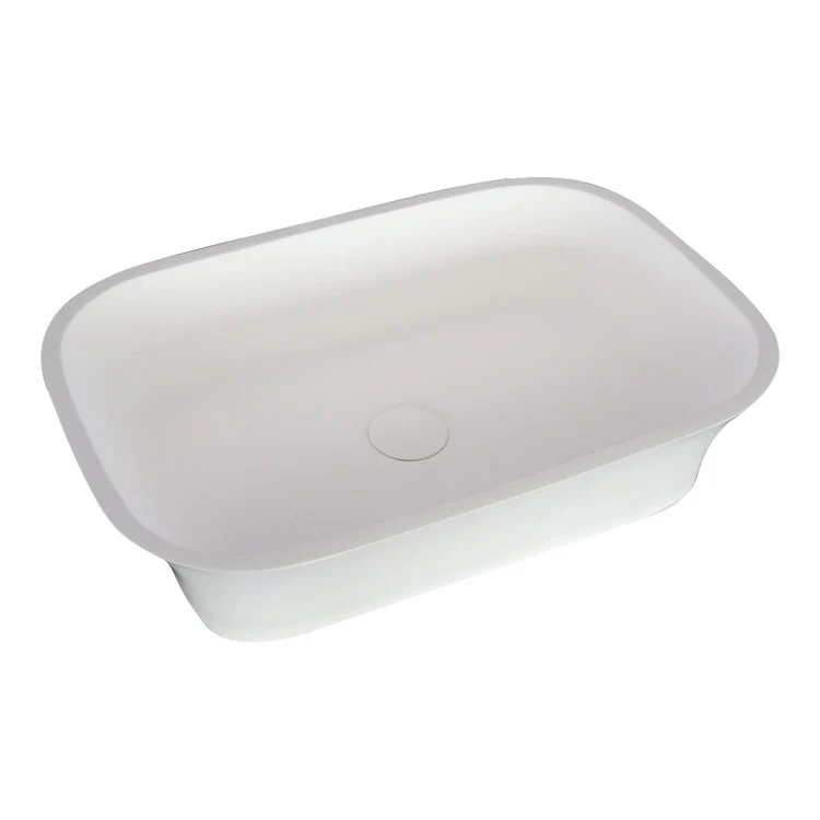 Vessel Jeri Above Counter Rectangle Gloss 22 Inch White Gloss Resin - Frankwebs