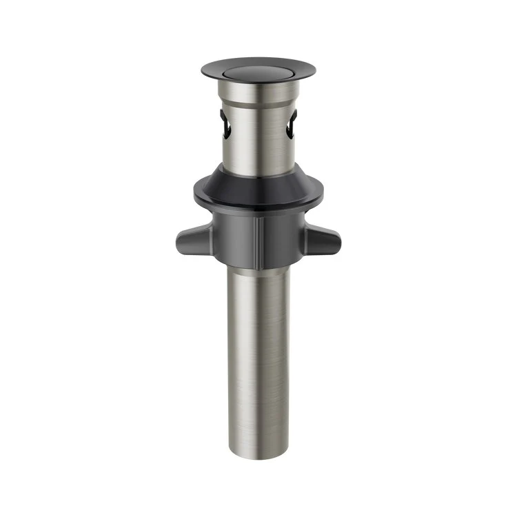 Pop-Up Drain Metal Push with Overflow 7-15/16 Inch Brilliance Stainless Metal for Sinks with Overflow - Frankwebs