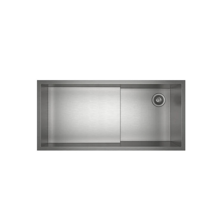 Kitchen Sink Culinario 36 Inch Single Bowl 2-In-1 Ultimate Water Appliance 2 Hole Brushed Stainless Steel Undermount/Drop-In Rectangle - Frankwebs