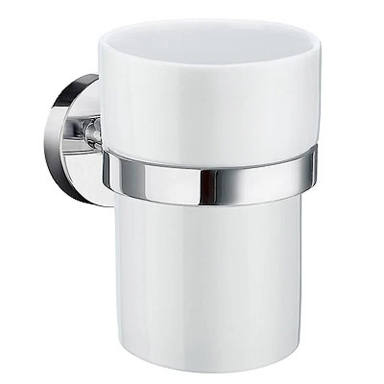 Tumbler Holder Home Polished Chrome Porcelain Wall Mount Brass 3-6/7 x 3 x 3-2/3 Inch - Frankwebs