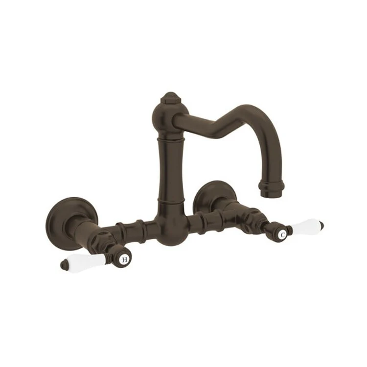 Kitchen Faucet Acqui Wall Mount 2 Porcelain Lever Tuscan Brass 1.5 Gallons per Minute - Frankwebs