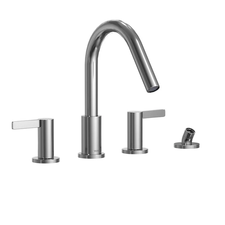 Roman Tub Trim GF Includes Handshower Outlet and Hose Less Handshower 2 Lever Polished Nickel ADA 8-11/16 Inch Reach - Frankwebs